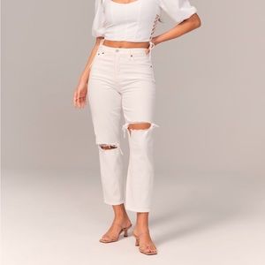 Abercrombie curve love white mom Jean